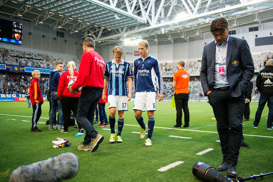 Djurgårdens Tim Björkström, Sebastian Andersson och