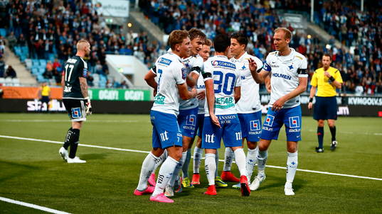 Norrköpings spelare jublar
