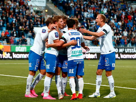 Norrköpings spelare jublar