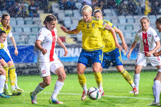 Polens Katarzyna Daleszczyk och Sveriges Nilla Fischer