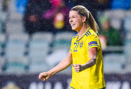 Sveriges Olivia Schough jublar