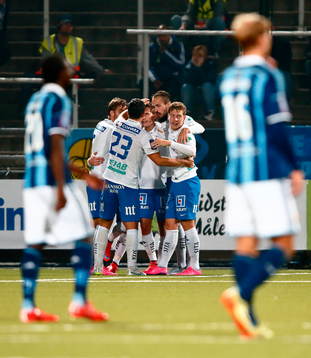 Norrköpings spelare jublar