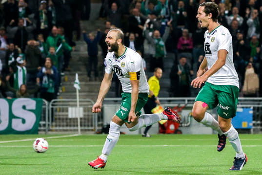 Hammarbys Kennedy Bakircioglu och Philip Haglund jublar