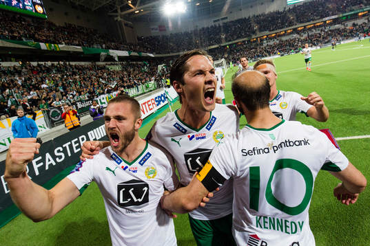 Hammarbys Mats Solheim, Philip Haglund och Kennedy