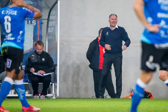 Halmstads tränare Janne Jönsson skriker