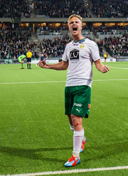 Hammarbys Erik Israelsson jublar