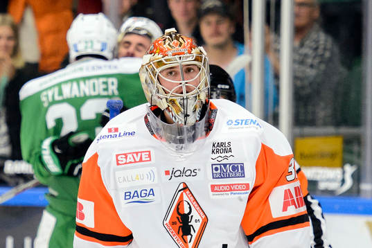 Karlskronas målvakt Patrick Galbraith deppar