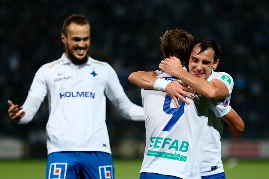 Norrköpings Nikola Tkalcic kramar om Arnor Ingvi Traustason