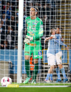Malmös Markus Rosenberg och Jo Inge Berget jublar