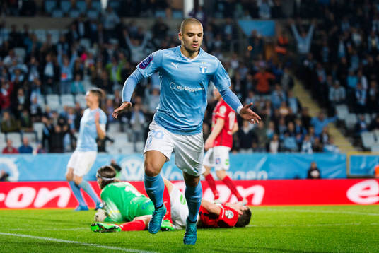 Malmös Vladimir Rodic gör 3-1 målet bakom Falkenbergs