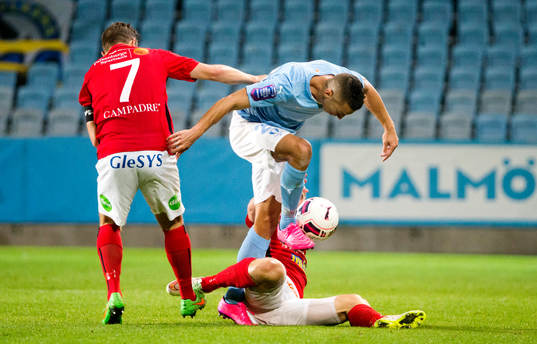 Malmös Nikola Djurdjic och Falkenbergs David Svensson och