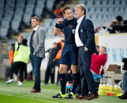 Falkenbergs tränare Hans Eklund och Malmös tränare Åge