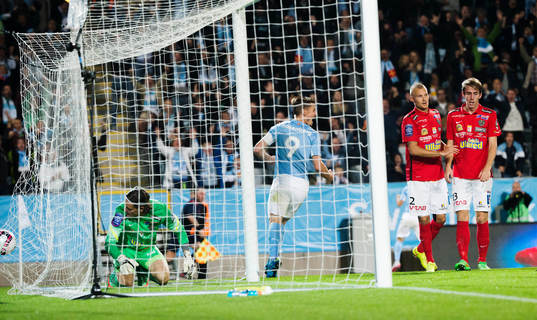 Falkenbergs målvakt Johan Wiland, Rasmus Sjöstedt och