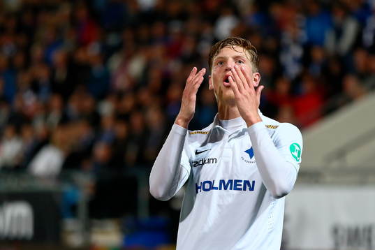 Norrköpings Alexander Fransson reagerar