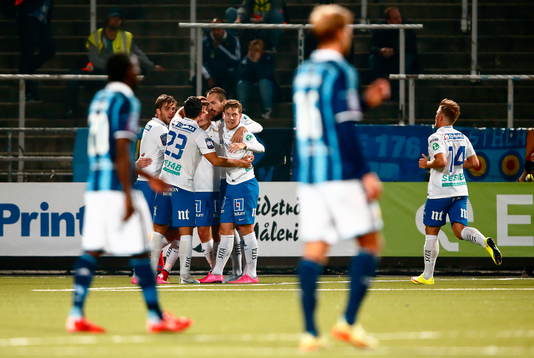 Norrköpings spelare jublar och Djurgården deppar