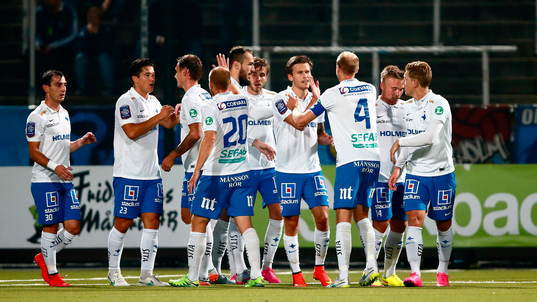 Norrköpings spelare jublar och Djurgården deppar