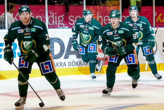 Färjestads spelare jublar