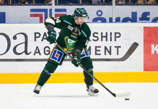 Färjestads Tomas Skogs 3under ishockeymatchen i SHL mellan