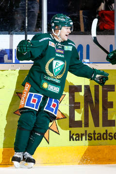 Färjestads Mikael Johansson jublar