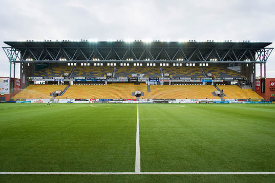 Borås arena innan en fotbollsmatch i Allsvenskan mellan