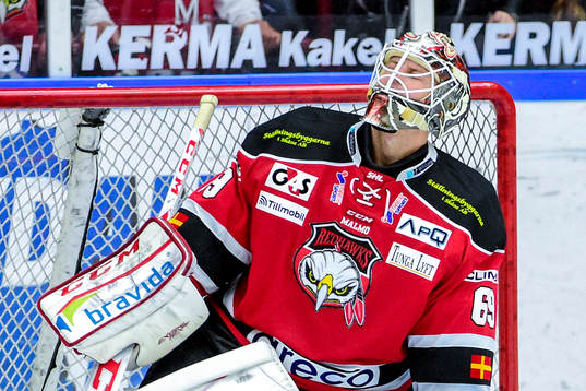 Malmö Redhawks målvakt Oscar Alsenfelt deppar