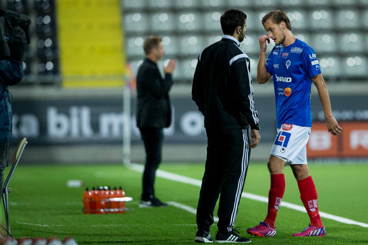 Åtvidabergs Månz Karlsson deppar när han lämnar planen