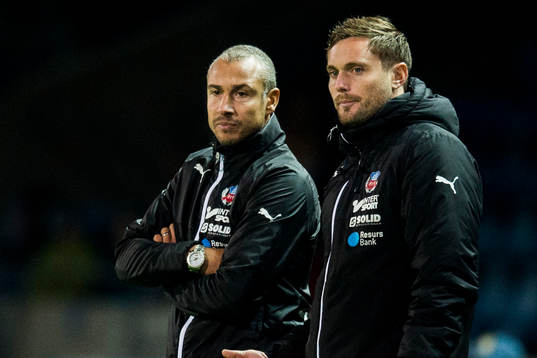 Helsingborgs manager Henrik Larsson och assisterande
