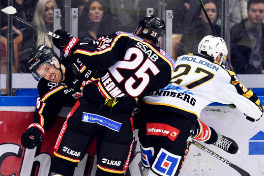 Luleås Jonathan Sigalet och Anton Hedman och Skellefteås
