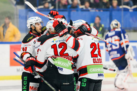 Malmö Redhawks spelare jublar