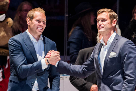 Frölundas tidigare spelare Magnus Kahnberg och Christian
