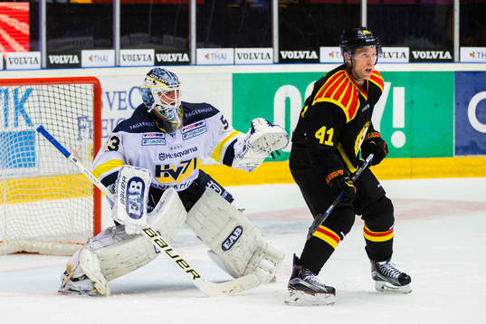 s målvakt Fredrik Pettersson-Wentzel och Brynäs Greg Scott
