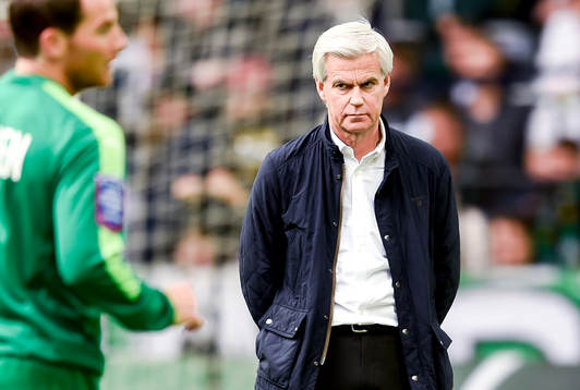Hammarbys tränare Nanne Bergstrand före fotbollsmatchen i
