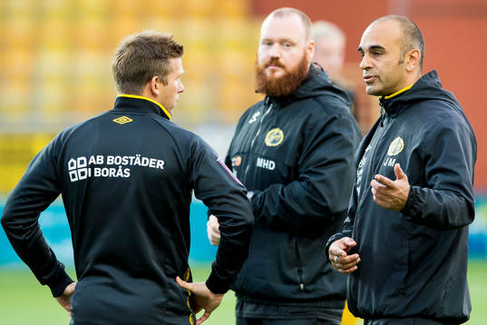 Elfsborgs tränare Jan Mian pratar med Anders Svensson
