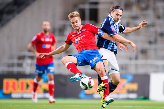 Helsingborgs Johan Mårtensson och Djurgårdens Kevin Walker