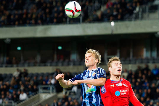 Djurgårdens Sebastian Andersson och Helsingborgs Frederik