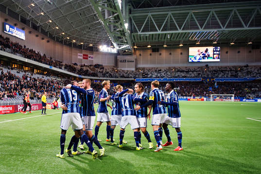 Djurgårdens spelare jublar