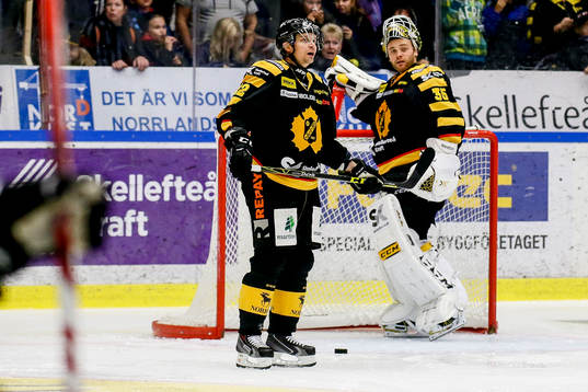 Skellefteås Janne Pesonen och målvakt Markus Svensson