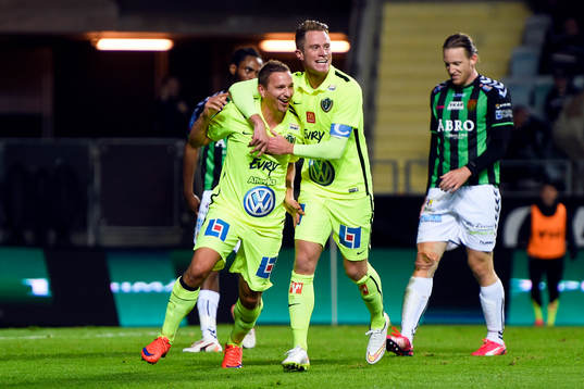 Jönköpings Fredrik Olsson och Tommy Thelin jublar