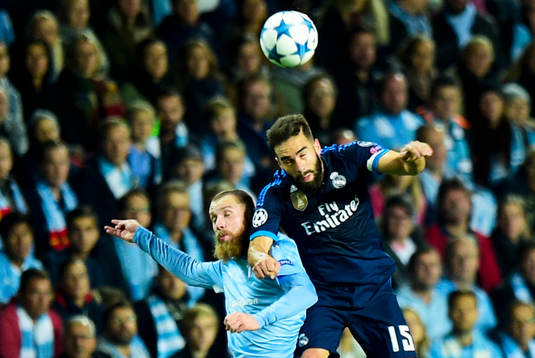 Malmö FFs Jo Inge Berget och Real Madrids Daniel Carvajal