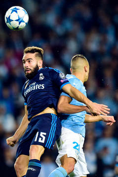 Real Madrids Daniel Carvajal Ramos och Malmö FFs Vladimir