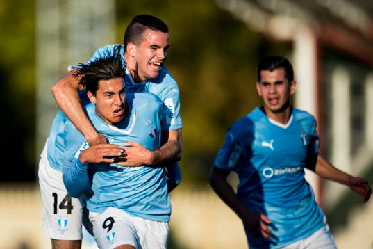 Malmö FFs Isak Redzic, Granit Stagova och Onur Körhan