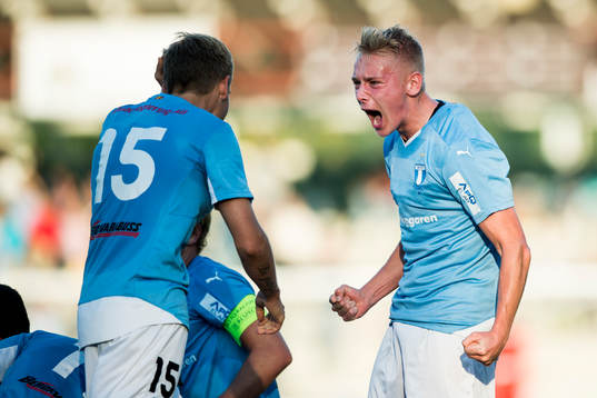 Malmö FFs Truls Verngren (tv) och Johan Brannefalk (th)