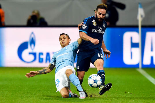 Malmö FFs Victor Yoshimar Yotun Flores och Real Madrids