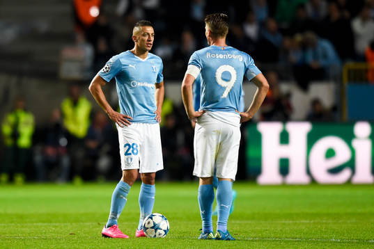 Malmö FFs Nikola Djurdjic och Markus Rosenberg deppar