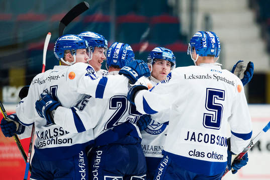 Leksands spelare jublar