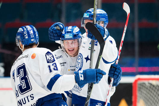 Leksands spelare jublar