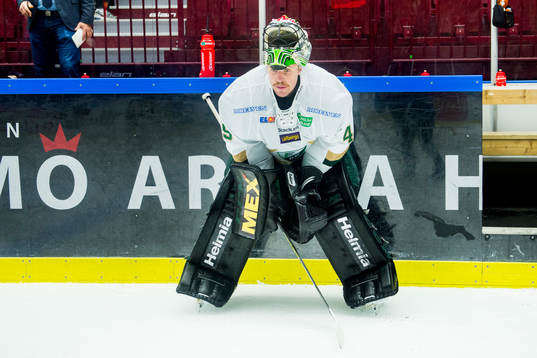 Färjestads målvakt Justin Pogge