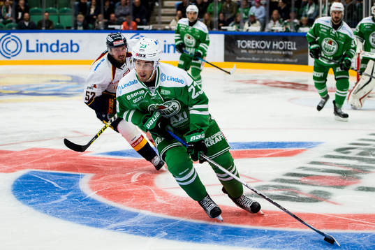 Djurgårdens Mikael Ahlén och Rögles Daniel Sylwander