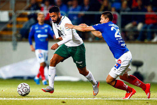 Hammarbys Imad Khalili och Åtvidabergs Sebastian Ramhorn