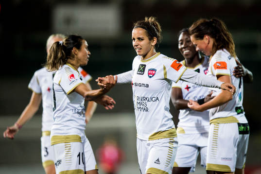 Rosengårds Natasa Andonova grinar illa i samband med sitt